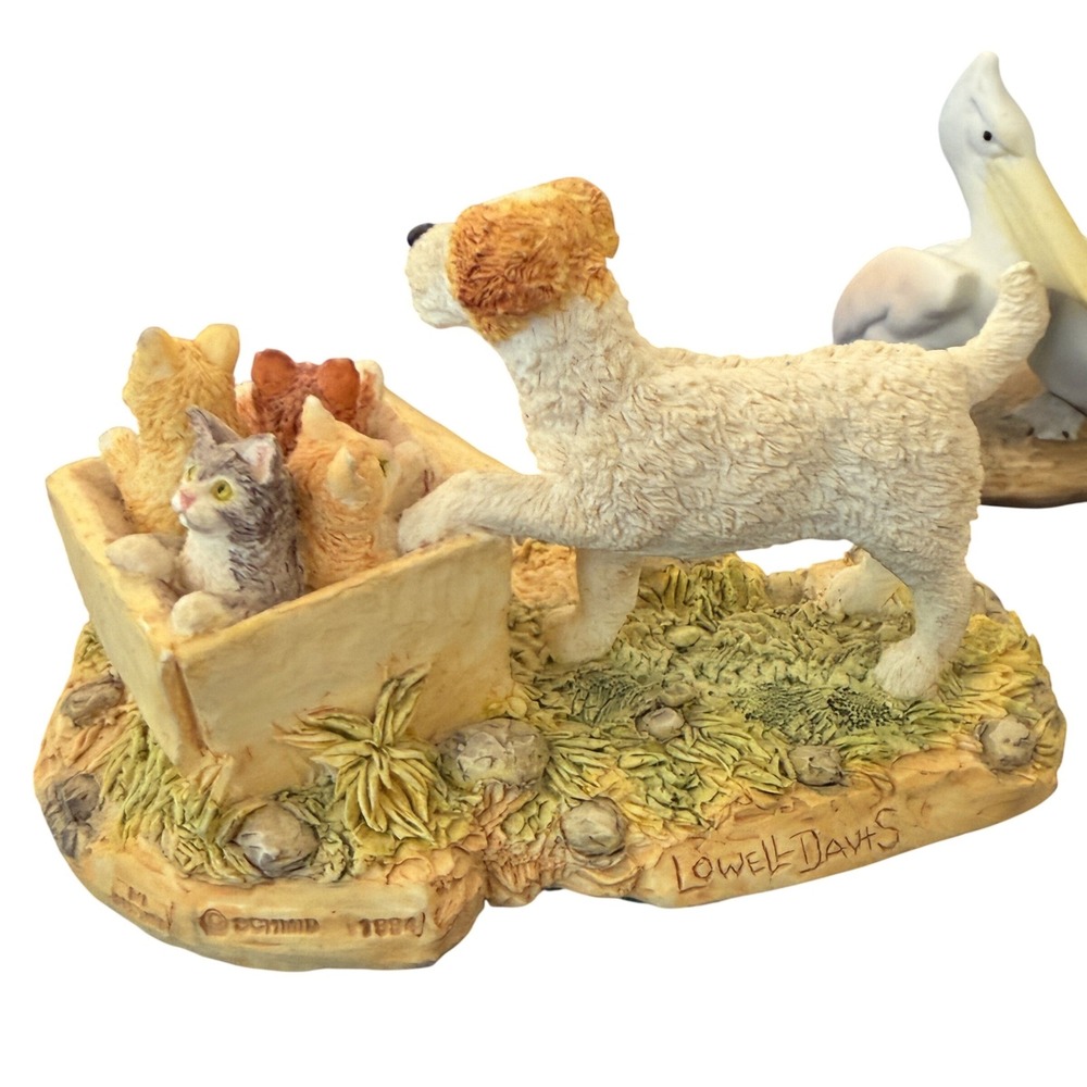 Lowell Davis Schmid Free Kittens Figurine 1994 Dog and Cats Resin Sculpture 2508 - Picture 2 of 8